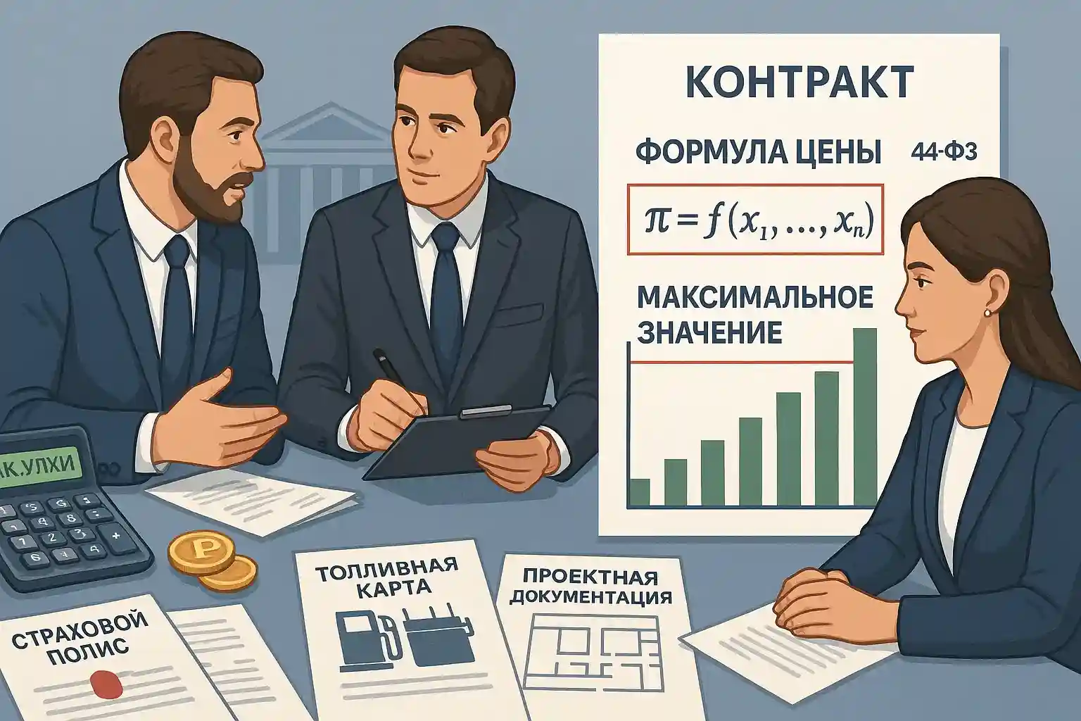Формула цены и максимальное значение цены контракта